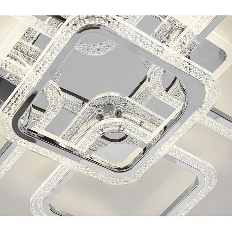 フラッシュマウント クローム アクリル スクエア シーリング ライト 5 ライト