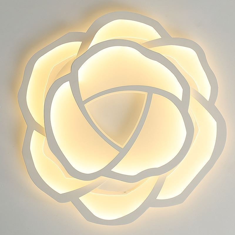 フラッシュマウントモダンシンプルローズアクリルシーリングライト52cm