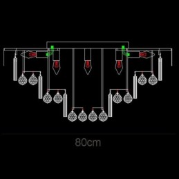 クリスタル フラッシュマウント ラウンド クリスタル シーリング ランプ リモコン付き 80CM
