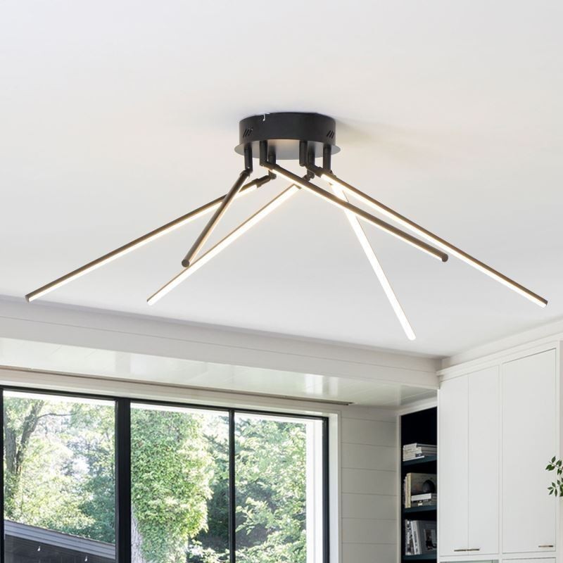 クリエイティブなフラッシュマウントアルミアート風車天井ランプ