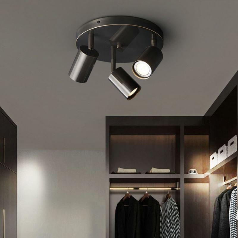 モダンなフラッシュマウント ゴールデンブラック フラッシュマウント 3 ライト付き 銅製アート ホーム照明