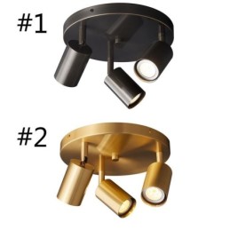 モダンなフラッシュマウント ゴールデンブラック フラッシュマウント 3 ライト付き 銅製アート ホーム照明