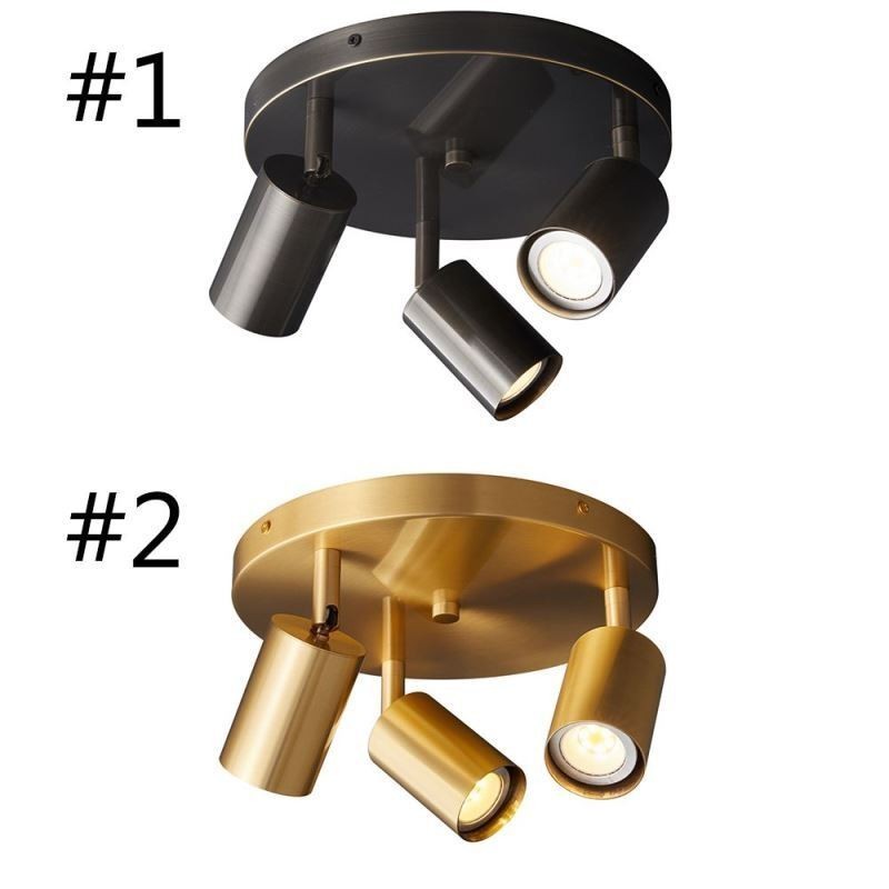 モダンなフラッシュマウント ゴールデンブラック フラッシュマウント 3 ライト付き 銅製アート ホーム照明