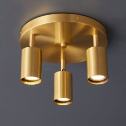 モダンなフラッシュマウント ゴールデンブラック フラッシュマウント 3 ライト付き 銅製アート ホーム照明