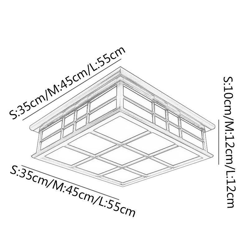 レトロスタイルの天井ライト 木製フラッシュマウント