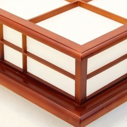 レトロスタイルの天井ライト 木製フラッシュマウント