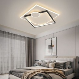 モダンな天井ライト スクエア幾何学模様のアクリル天井ランプ