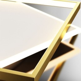 モダンな天井ライト スクエア幾何学模様のアクリル天井ランプ