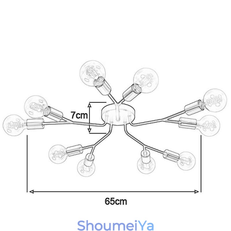 モダンな天井照明器具 ブラック ヴィンテージ シャンデリア