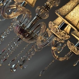 モダンで豪華なクリスタル装飾の6灯シャンデリア