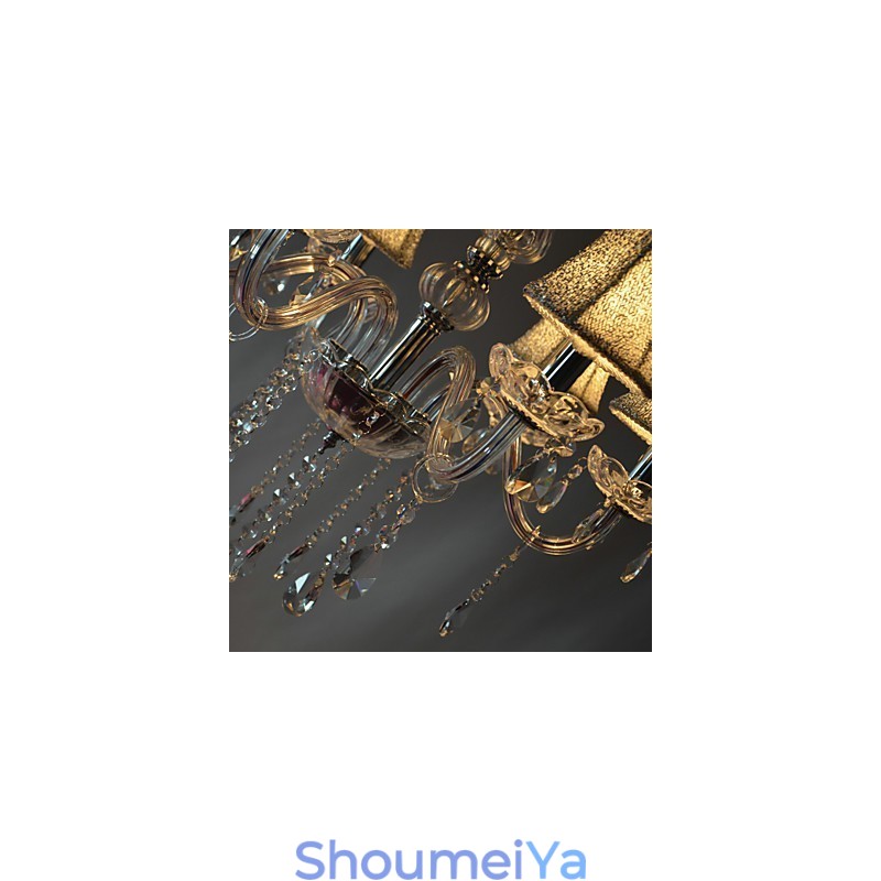 モダンで豪華なクリスタル装飾の6灯シャンデリア