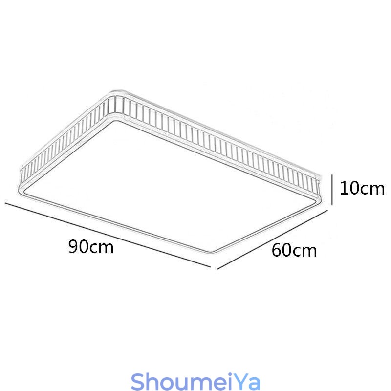 日本製アクリル製天井ライト 長方形ラバーウッド製天井ライト