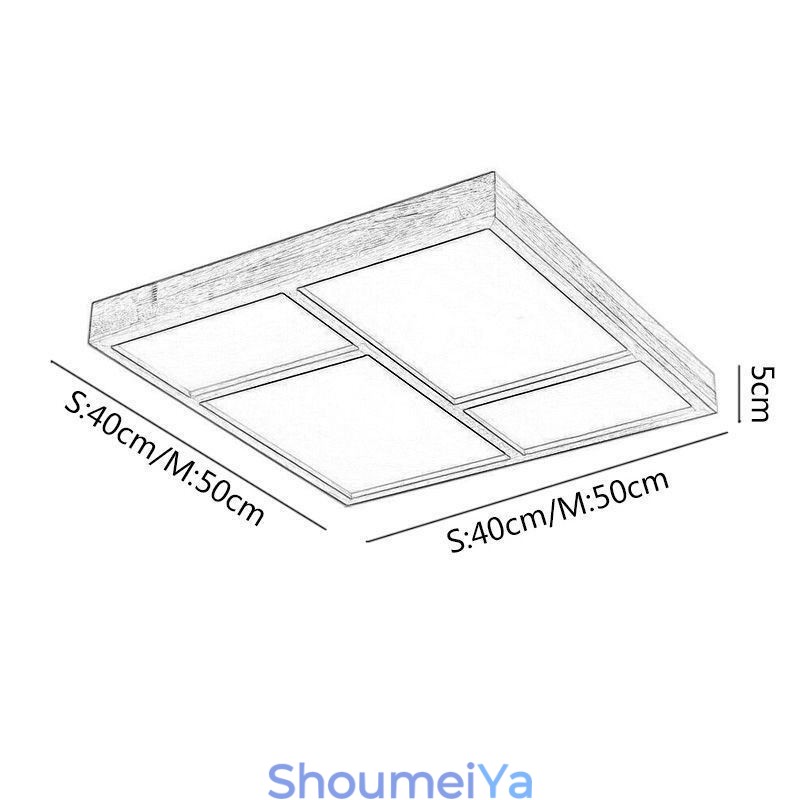 日本のアクリル製天井ライト 幾何学的な木製天井ランプ