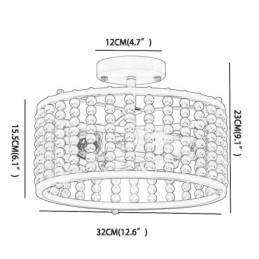 3 ライト天井照明 木製ビーズ天井ランプウェイ 玄関ホール