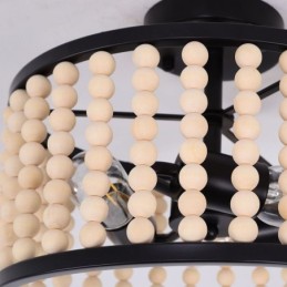 3 ライト天井照明 木製ビーズ天井ランプウェイ 玄関ホール