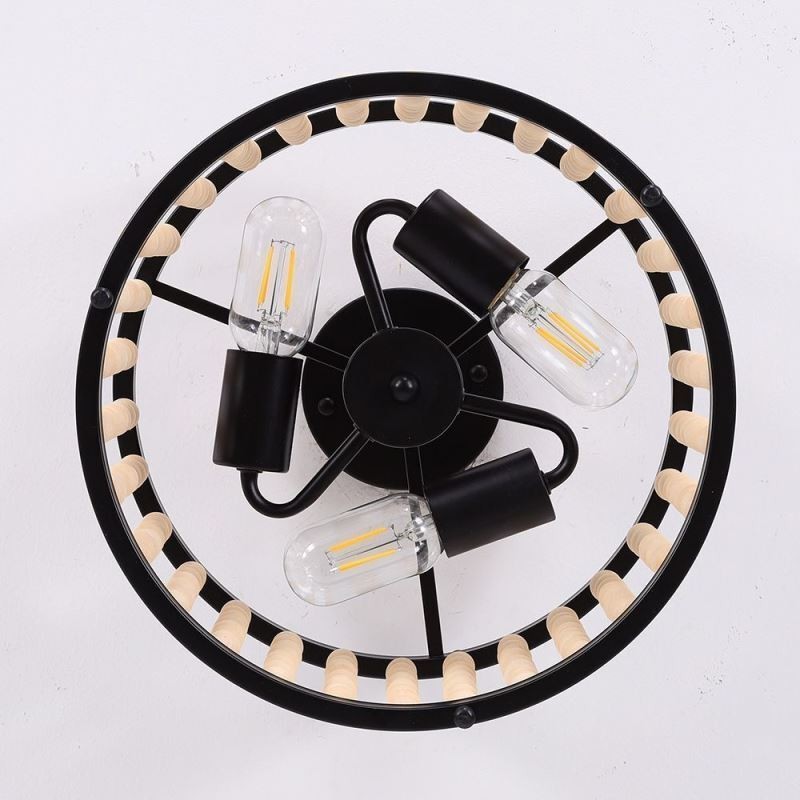 3 ライト天井照明 木製ビーズ天井ランプウェイ 玄関ホール