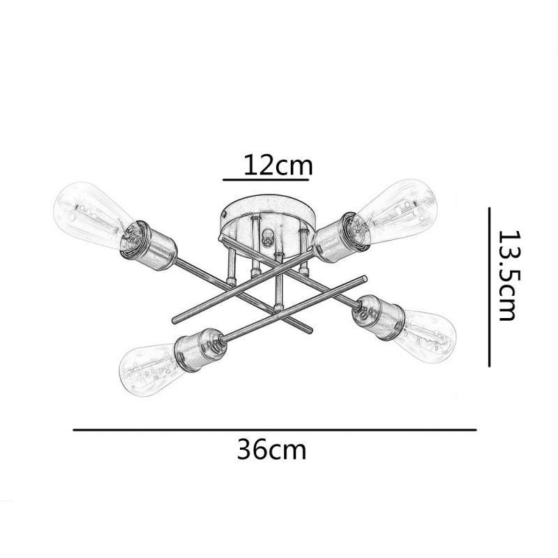 フラッシュマウント天井照明器具 4 ライトソケット