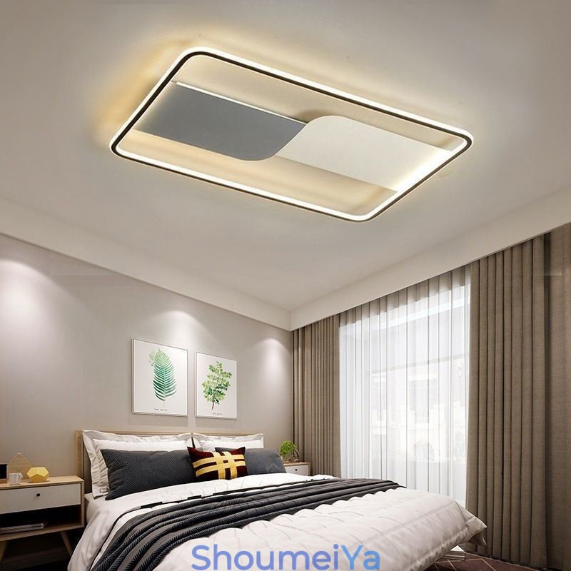 モダンな天井照明器具 長方形 フラッシュマウント 天井ランプ 90*60cm