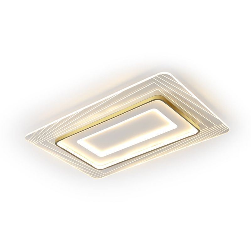 長方形のフラッシュマウント天井ライトミニマリストアクリル超薄型天井ランプ