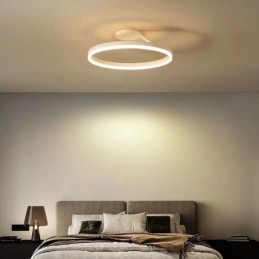 モダンなフラッシュマウント天井照明器具 アクリルランプシェード付き円形照明ランプ