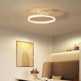 モダンなフラッシュマウント天井照明器具 アクリルランプシェード付き円形照明ランプ