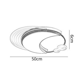 調光可能な天井ライト モダンなフラッシュマウント照明器具 月型 36W