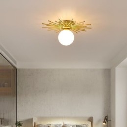 モダンな 1 ライト フラッシュ マウント 天井照明器具 グローブ 天井ランプ
