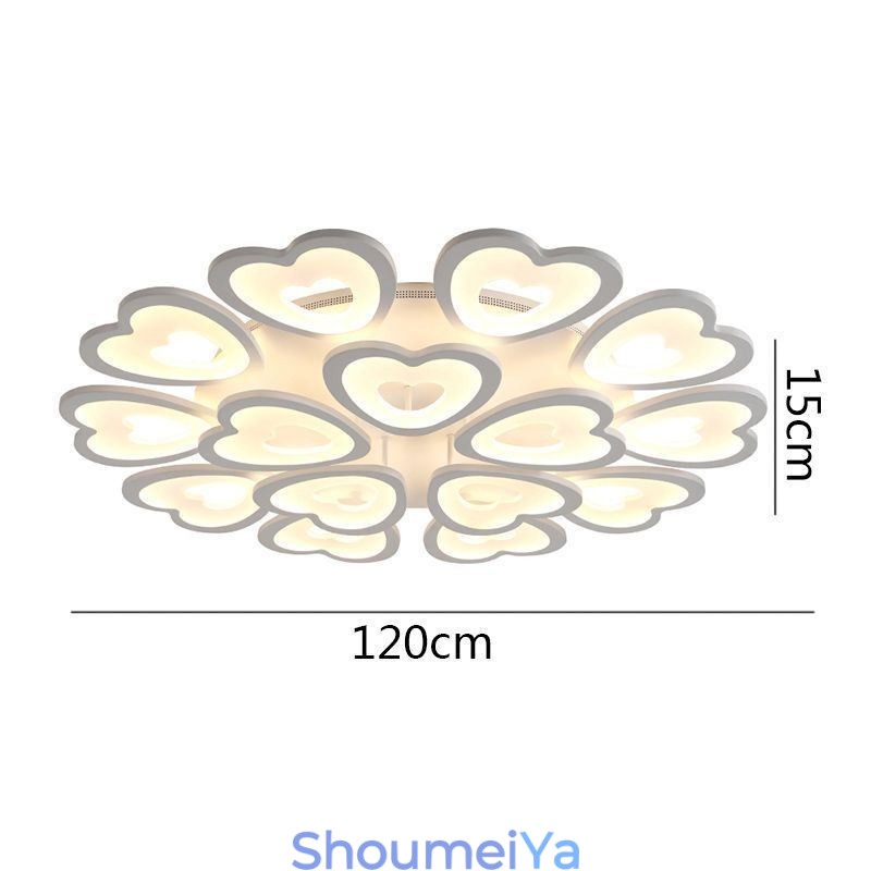 ハート型の花びら天井ライト フラッシュマウント