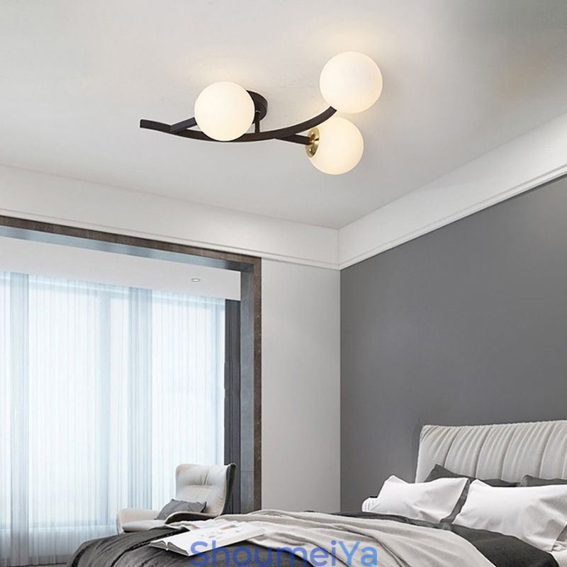 モダンミニマリストブランチフラッシュマウントガラスグローブシーリングライト