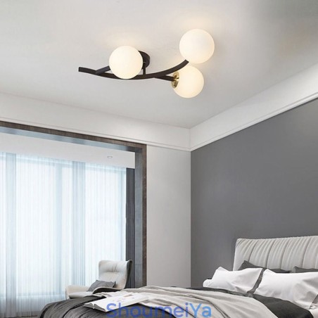 モダンミニマリストブランチフラッシュマウントガラスグローブシーリングライト