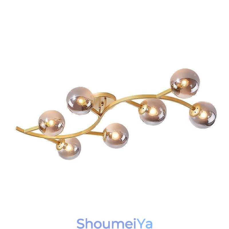 モダンミニマリストブランチフラッシュマウントガラスグローブシーリングライト