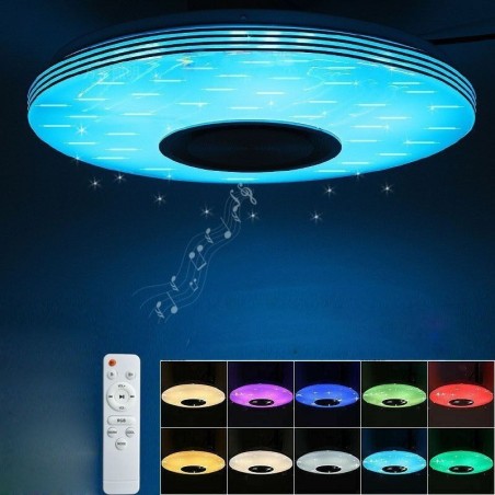 フラッシュマウント天井ライト装飾ランプリモートアプリコントロールBluetooth音楽スピーカーランプ