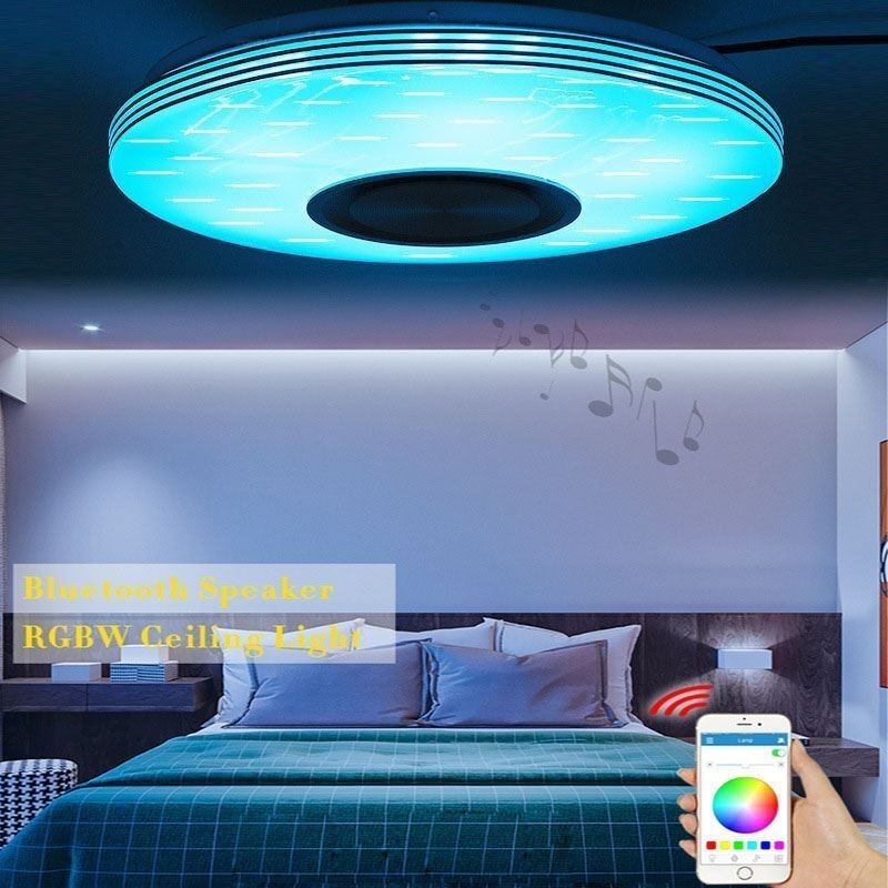 フラッシュマウント天井ライト装飾ランプリモートアプリコントロールBluetooth音楽スピーカーランプ