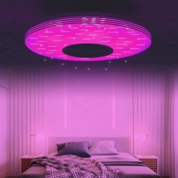 フラッシュマウント天井ライト装飾ランプリモートアプリコントロールBluetooth音楽スピーカーランプ