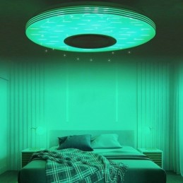 フラッシュマウント天井ライト装飾ランプリモートアプリコントロールBluetooth音楽スピーカーランプ