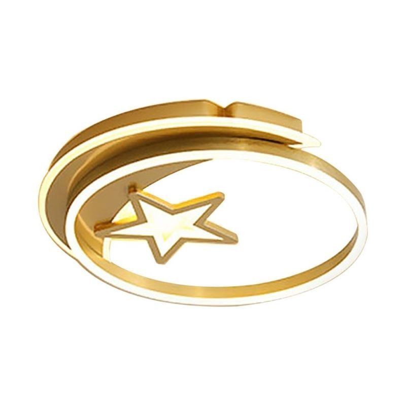 ムーンスター フラッシュマウント シーリングライト ゴールド アクリル 照明器具
