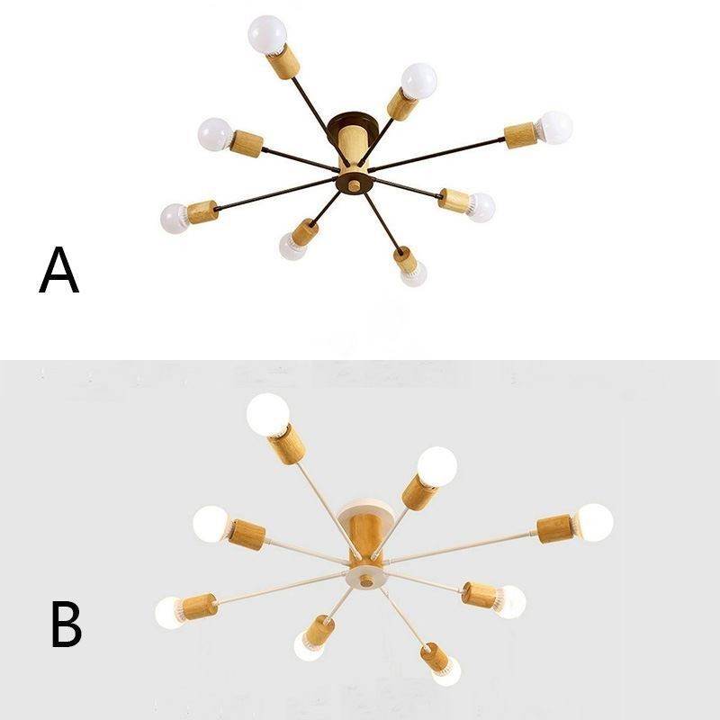 モダンマジックビーンズ フラッシュマウント ウッドブランチシャンデリア