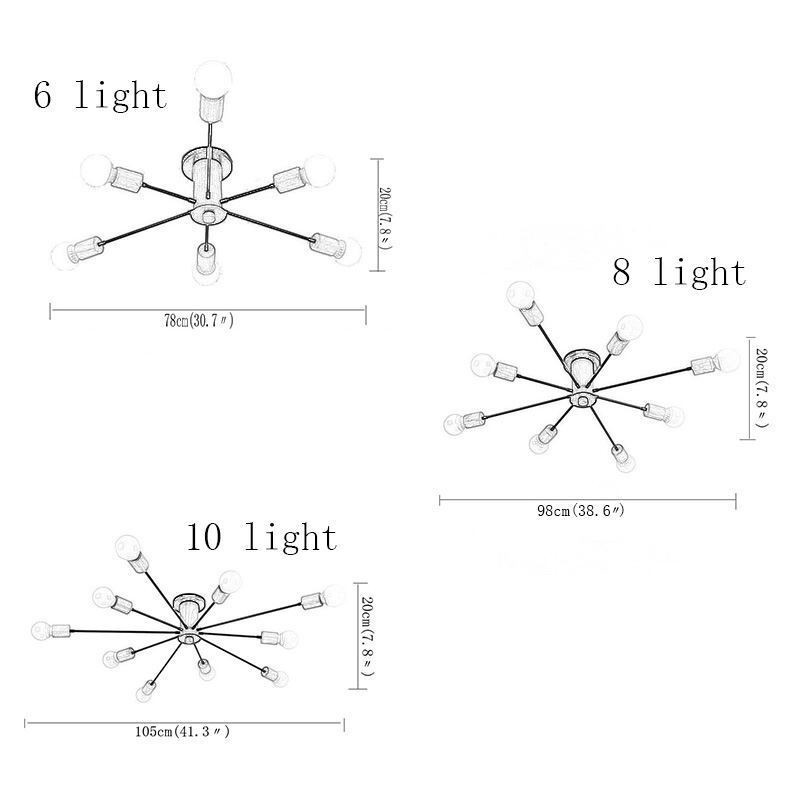 モダンマジックビーンズ フラッシュマウント ウッドブランチシャンデリア