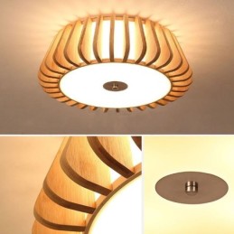 北欧ラウンドフラッシュマウントクリエイティブ竹天井照明