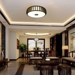 田舎風竹製フラッシュマウントパンプキン型天井照明