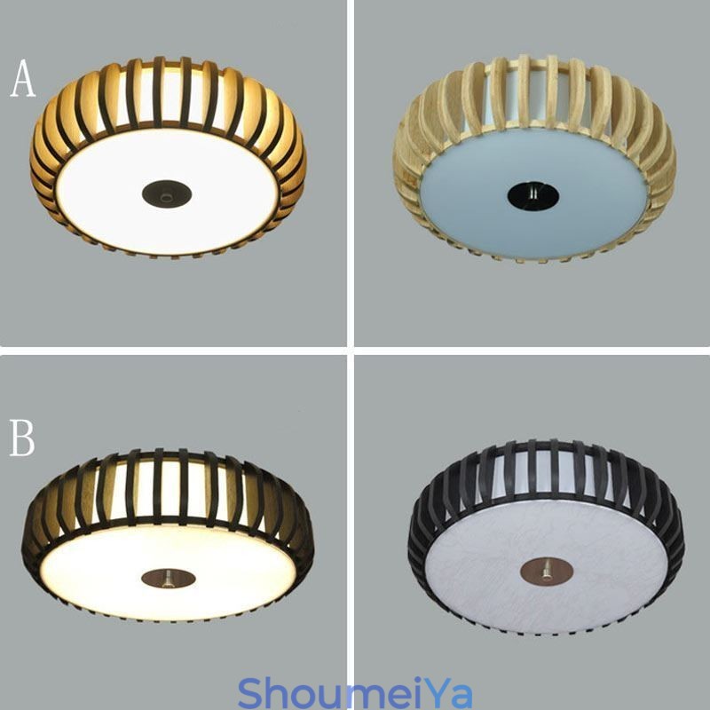 田舎風竹製フラッシュマウントパンプキン型天井照明