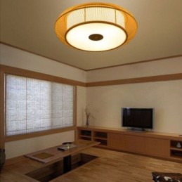 中国特製竹製フラッシュマウントクリエイティブな日本の丸型天井ライト