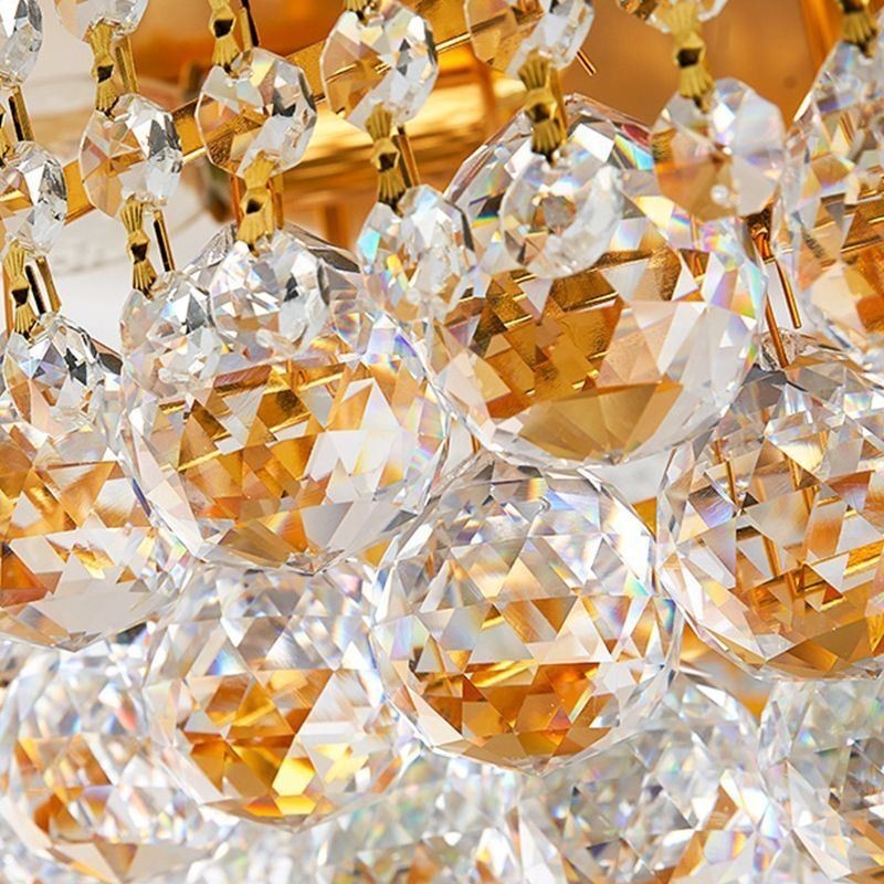 ヨーロッパのフラッシュマウントライト高級クリスタルシーリングライト