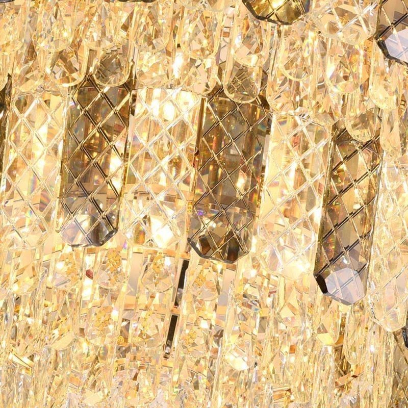 クリスタル フラッシュマウント ダブルレイヤー ラウンド ラグジュアリー デコレーション シーリングライト 80cm