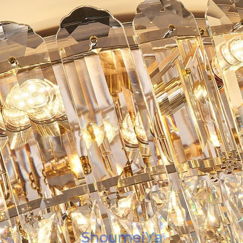 クリスタル フラッシュマウント ラウンド クリスタル デコレーション 天井照明器具