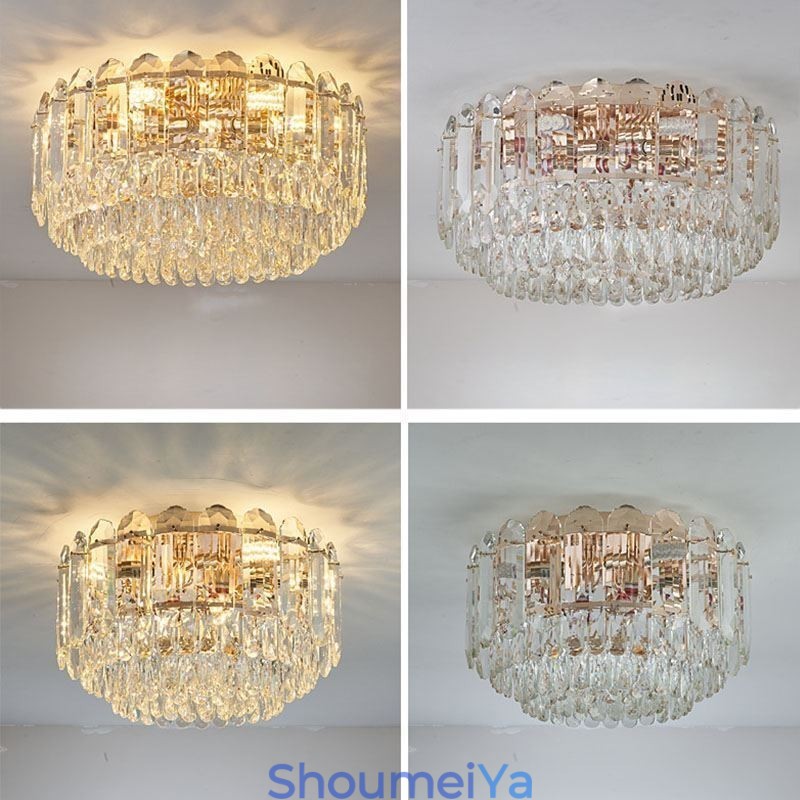 クリスタル フラッシュマウント ラウンド クリスタル デコレーション 天井照明器具