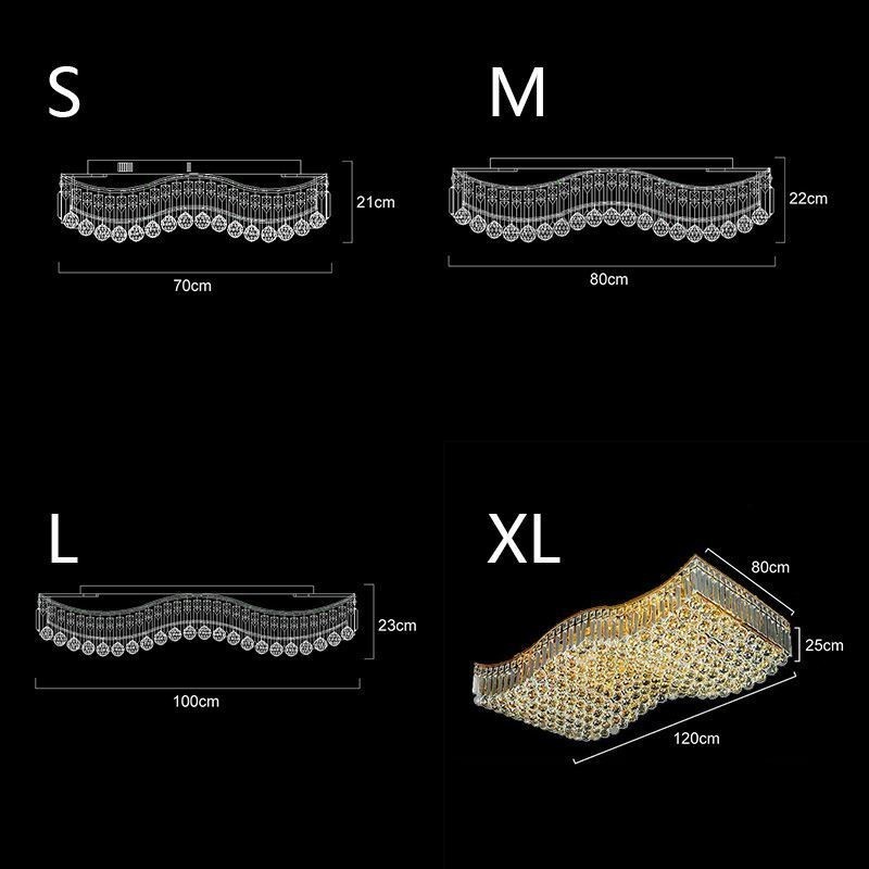 ヨーロッパのクリスタル フラッシュマウント 長方形シャンデリア