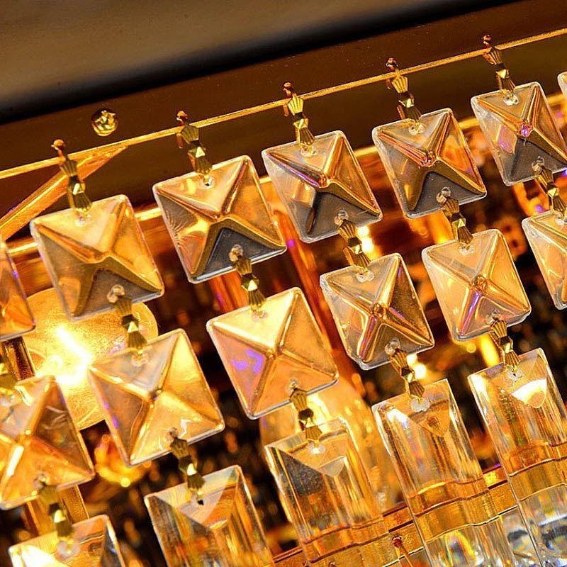 モダンなフラッシュマウント 3 段クリスタル シャンデリア