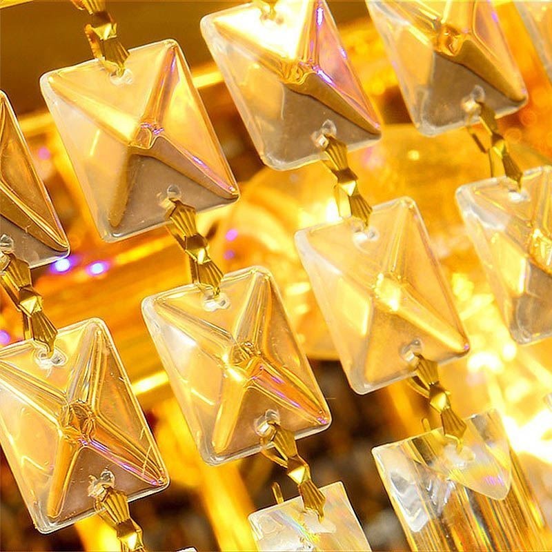 モダンなフラッシュマウント 3 段クリスタル シャンデリア