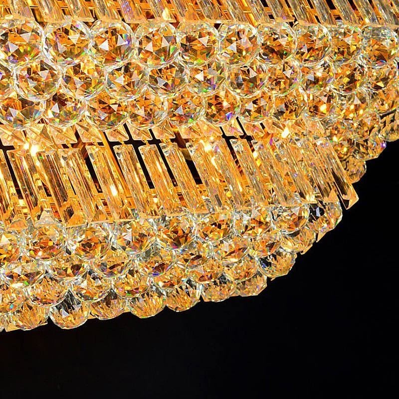 モダンなフラッシュマウント 3 段クリスタル シャンデリア